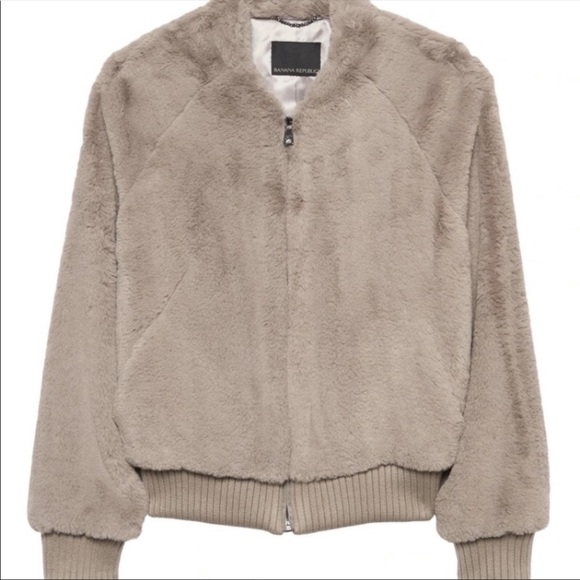 Banana Republic Jackets & Blazers - Banana Republic faux fur bomber taupe